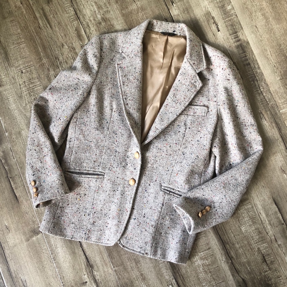 Vintage Cross Country Fashions Flecked Wool Blazer